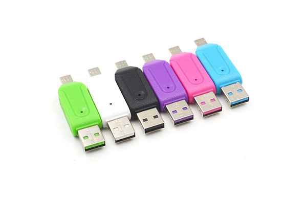 2 in 1 USB Male To Micro USB Dual Slot OTG Adapter With TF SD Memory Card Reader 32GB 4 8 16GB For Android Smartphone