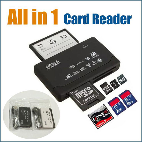 All In One Memory Card Readers TF MS M2 XD CF Micro SD Carder Reader USB 2.0 Card Reader With Data Line