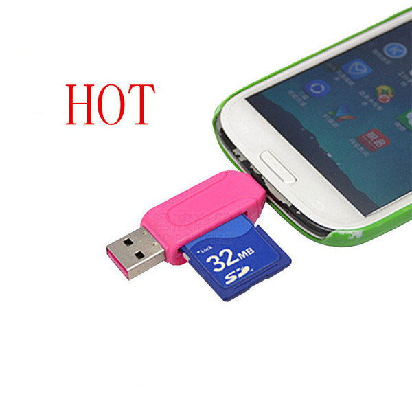 OTG Card Reader Micro usb OTG TF/SD Card Reader phone extension header Micro USB OTG adapter for Android Table free shipping