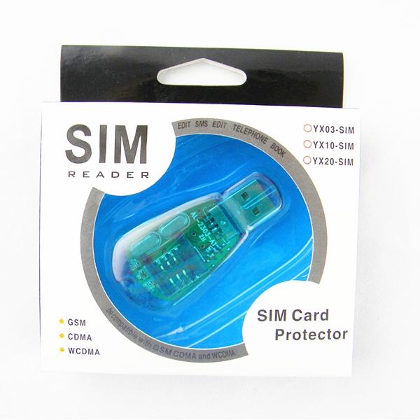 Free shipping SIM Card Reader Writer Backup GSM CDMA Card Reader with drive CD For Backup SMS to PC with retail box