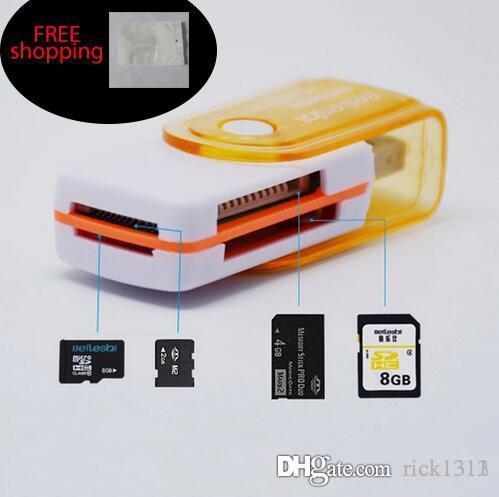 Factory price multi card in 1 USB 2.0 adapter connector micro SD TF M2 memory stick MS Duo RS-MMC memory reader