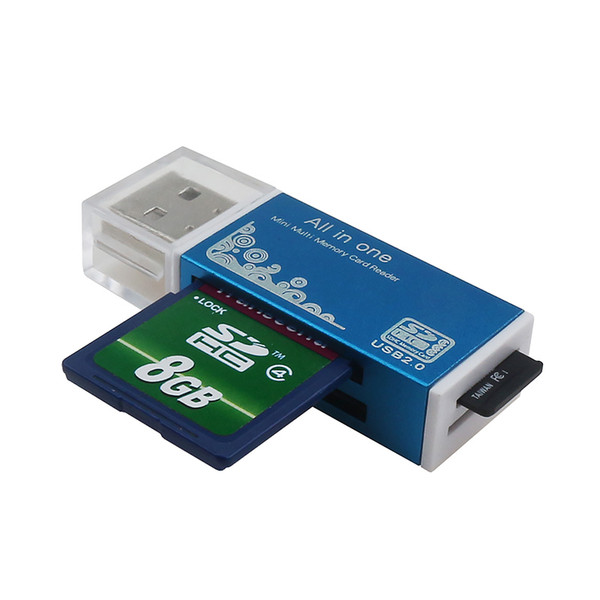 4 Color 4 in 1 Card Reader for Memory Stick Pro Duo Micro SD TF M2 MMC SDHC MS Silier Colors High Quality