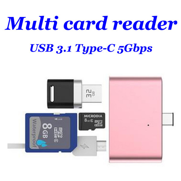 USB 3.1 Type C Card Reader High Speed Type C HUB SD Card Reader Adatper for Type C Andriod TF Memory Card