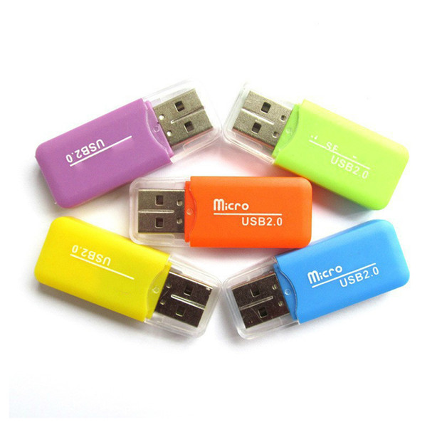 500pcs/lot New Arrival Whistle-shaped USB 2.0 T-flash Memory Card Reader TF Card Micro SD Card Reader