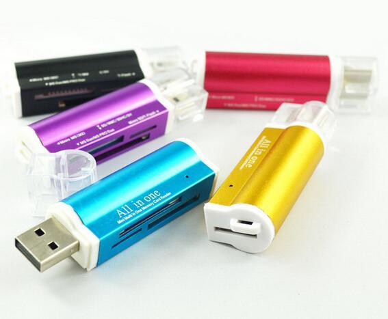 New USB 2.0 All in 1 Multi Memory Card Reader for T-Flash MMC TF M2 Memory Stick