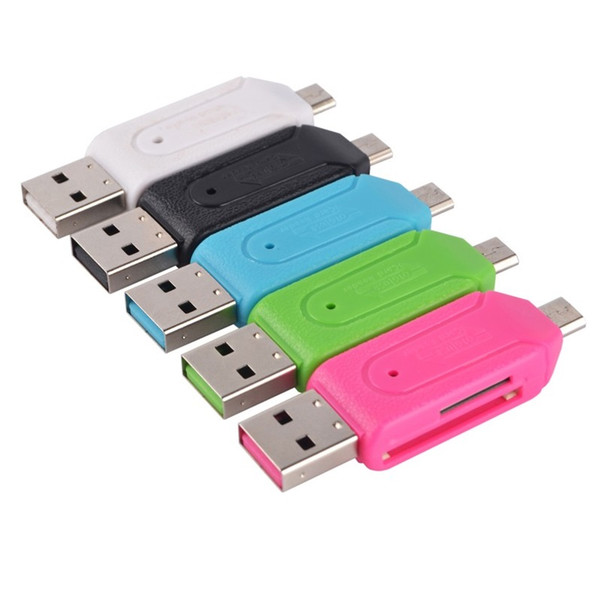 2 in 1 USB Male To Micro USB Dual Slot OTG Adapter With TF SD Memory Card Reader 32GB 4 8 16GB For Android Smartphone