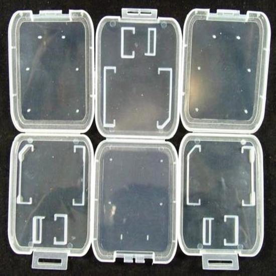 SD MMC TF Card Plastic Case box Transparent Standard Memory Card Holder Storage Case for SD SDHC Memory Card