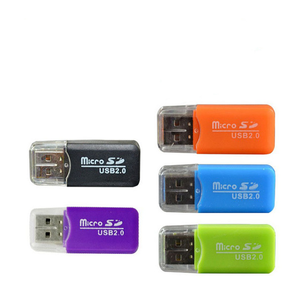 High Speed Mini USB 2.0 Micro SD Card T-Flash Memory Card Reader TF Card Reader Adapter Colorful