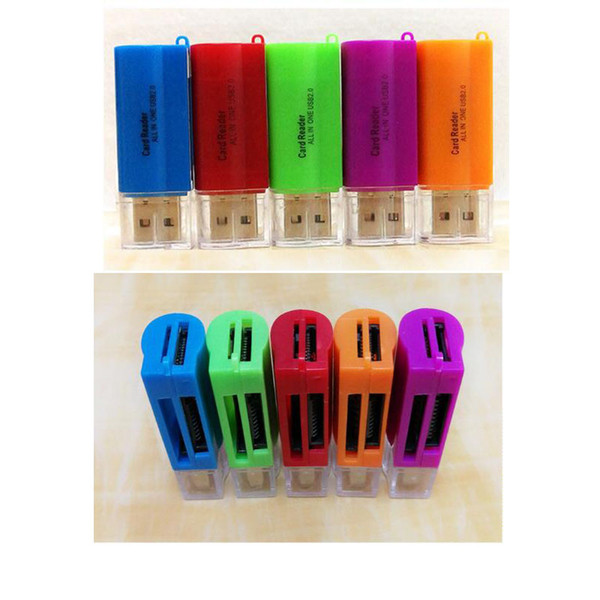 Multi Card Reader SDHC All In One Card Reader TF SD Memory Stick M2 Card Reader 100pcs Free Shipping