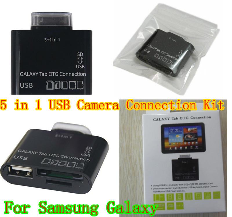 5 in 1 USB Camera OTG Connection Kit for Samsung Galaxy Tab 10.1 & 7