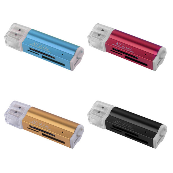 4 in 1 High Quality USB 2.0 high speed Universal Micro USB Multi Memory Card Reader for T-Flash MMC TF M2 Memory Stick