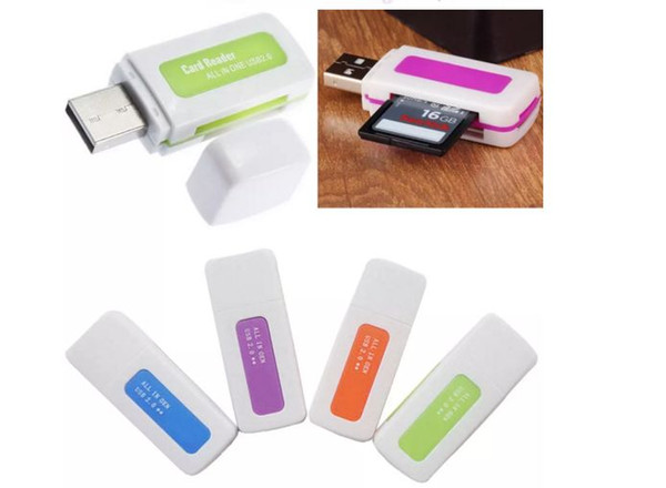 High quality colorful high-speed 4 in 1 multifunctional universal SD TF M2 MS card reader ALL IN ONE USB 2.0