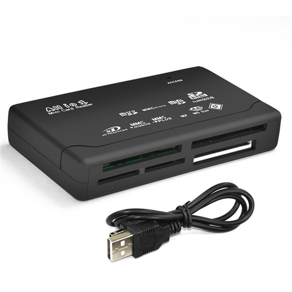 High Quality All in One Memory Card Reader USB External SD SDHC Mini Micro M2 MMC XD CF Black White Free DHL