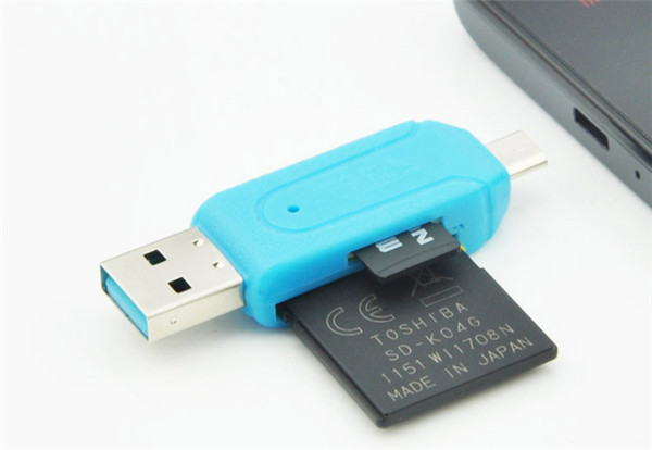 2 in 1 USB Male To Micro USB Dual Slot OTG Adapter With TF/SD Memory Card Reader 32GB 4 8 16GB For Android Smartphone Tablet