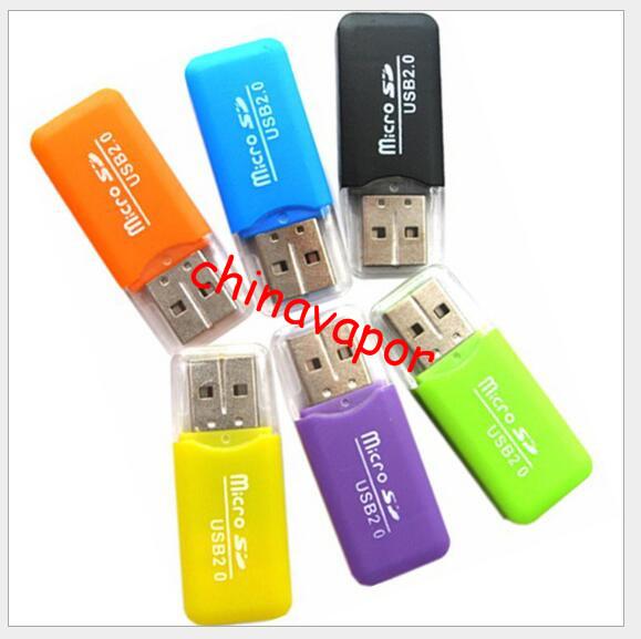 free shipping to USA New High Speed USB 2.0 Mini Micro SD T-Flash TF card reader Adapter Memory Card Readers for iPhone Android Cellphones