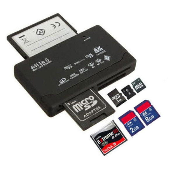 Multi in 1 All in One Memory Card Reader USB External SD SDHC Mini Micro M2 MMC XD CF Free DHL TNT