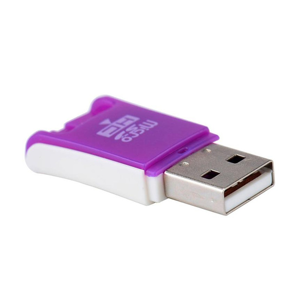 2017 Top sale New Purple Card Reader High Speed Mini USB 2.0 Micro SD TF T-Flash Memory Card Reader Adapter Free shipping made in China