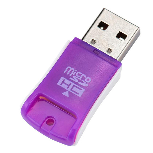 2017 Top sale New Purple Card Reader High Speed Mini USB 2.0 Micro SD TF T-Flash Memory Card Reader Adapter