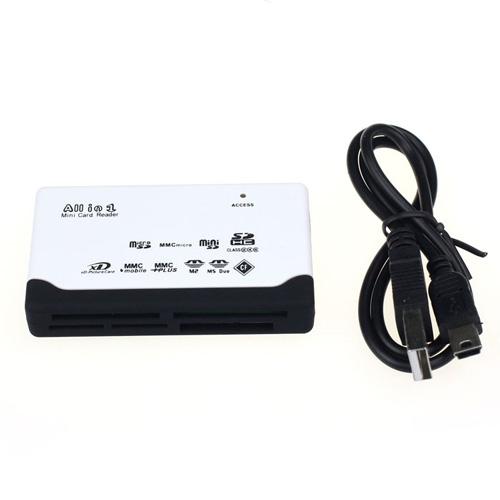 All in One Card Reader TF MS M2 XD CF Micro SD Carder Reader USB 2.0 480Mbps Card Reader Mini Memory Cardreader with Date Line