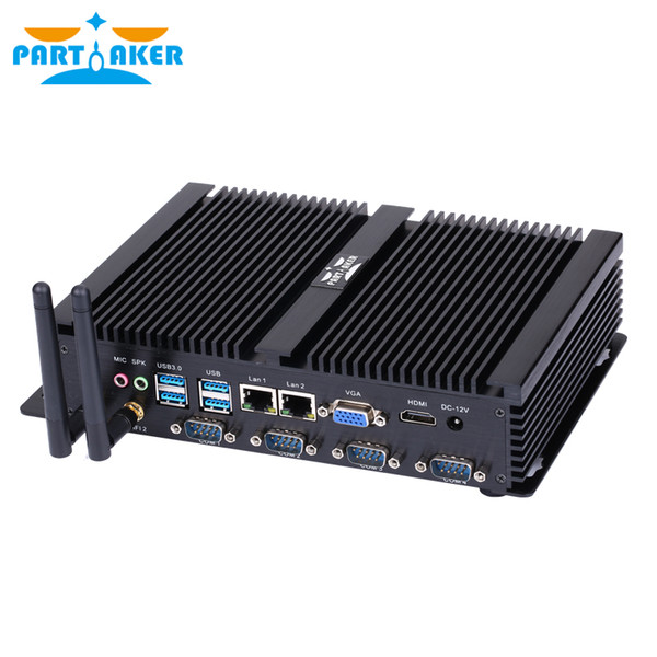 Fanless mini pc industrial computer with USB 3.0 Dual Gigabit Lan 4 COM HDMI Intel Celeron C1037U