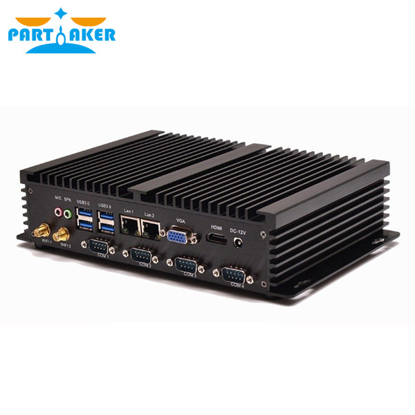 Fanless mini pc industrial computer with USB 3.0 4*COM HDMI Intel Celeron C1037U C1007U Core i5 3317U Windows 10 Linux