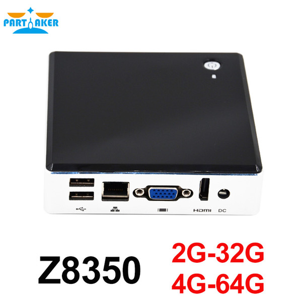 Partaker Quad Core Mini PC Windows 10 Ubuntu Intel Z8350 DDR3 RAM Desktop Compute Business VGA Micro PC