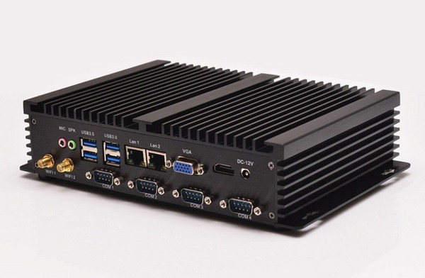 Industrial Fanless Mini PC Computer with Intel Celeron 1037U Dual Lan 4*COM Support Linux Windows