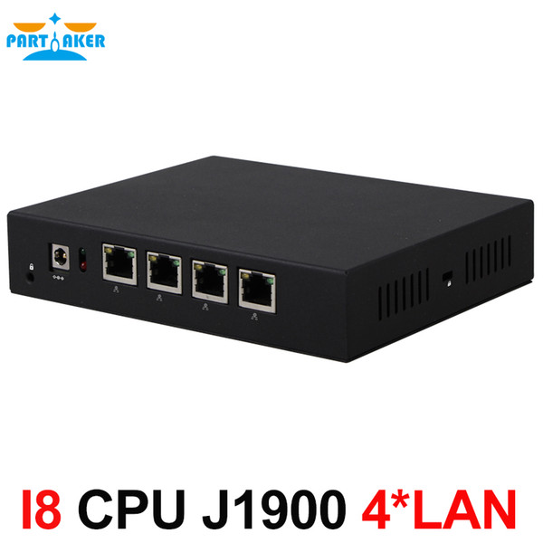 Partaker 4 LAN PFSense Mini PC Router with Intel Celeron Quad Core J1900 Vesa Mount I8