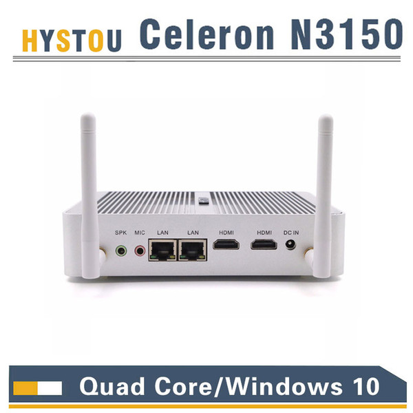 Quad Core Mini PC dual LAN intel Celeron N3150 N3050 CPU intel HD graphics Braswell Core Windows10 micro PC 2NIC 16GHz 4K TV box