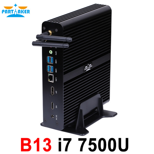 Partaker B13 Mini PC with 7th Gen Kaby Lake Intel Core i7 7500U Mini PC 4K HTPC Computer Winows 10 DDR4 Linux Ubuntu