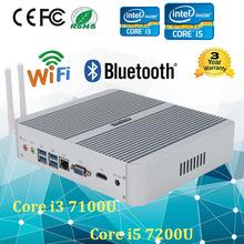 School Mini pc i5 7200U Barebone HTPC Intel Nuc Fanless Computer 12V Broadwell Graphics HD 520 300M Wifi