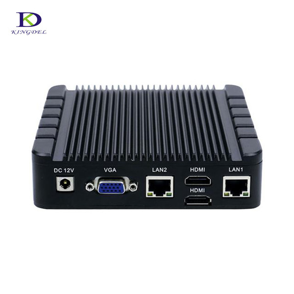 Quad Core Industrial Mini PC Fanless PC Intel Celeron J3455 Mini Computer with 2*HDMI 1*VGA 2*COM 2*LAN Win 7 8GB RAM 256GB SSD