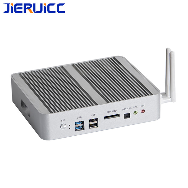 Fanless Aluminum Alloy Case Mini Computer,HTPC. Support 4K HD for digital signage