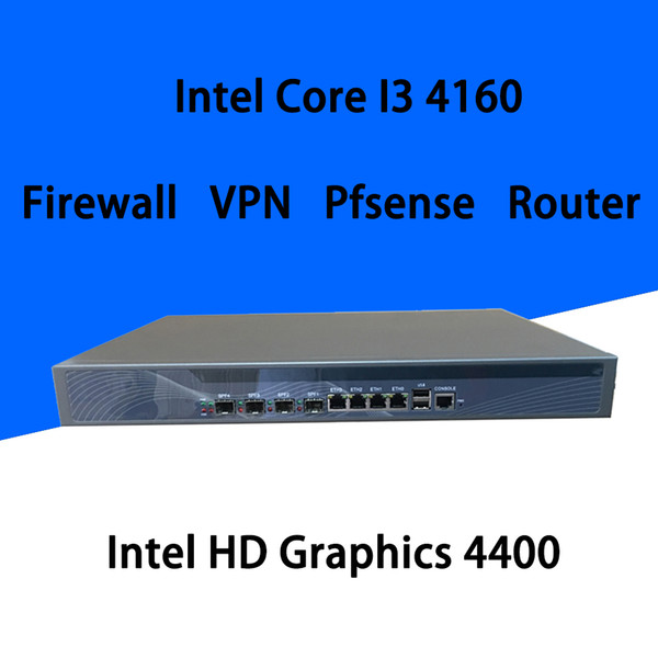 Firewall Mikrotik Pfsense VPN Network Security Appliance Router PC Intel Core I3 4160,[HUNSN RS20],(4LAN/2USB/1COM/1VGA)