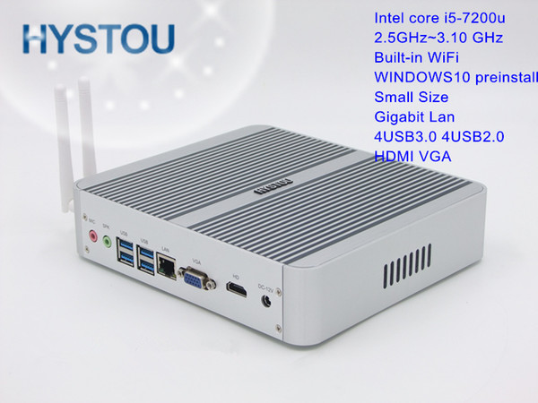 Hot sale 7th Gen CPU Intel Core i5 7200U Mini computer TV Box Windows10 dual display 8USB Low Power 12V Micro Computer PC