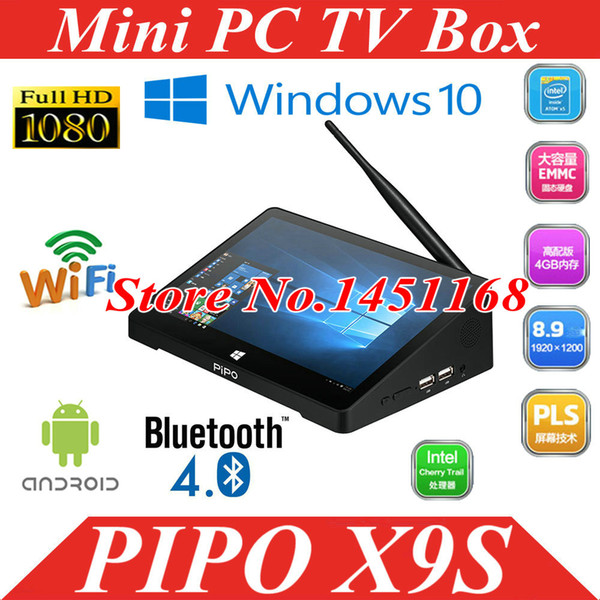 Mini PC PIPO X9 X9S Intel Cherry Trail Z8350 Quad Core Windows10 BOX 4GB/64GB 8.9 inch 1920*1200 Wifi BT4.0 Mini Computer tv box