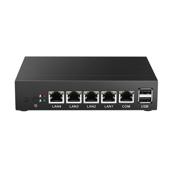 Mini host industrial control fanless aluminum alloy four network port Gigabit home industrial control soft routing