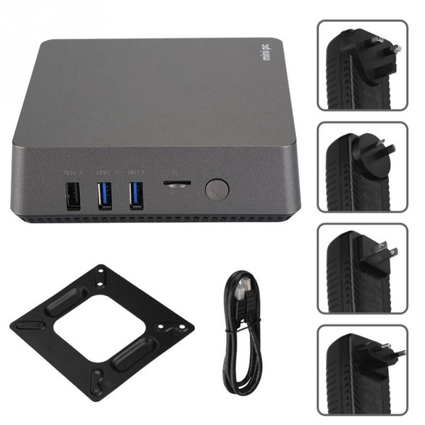 Mini PC Dual-band for Intel 4-Core J3455 4+64G Media Player HD 4K*2K 2.4/5GHz 100-240V OME KEY of High Quality