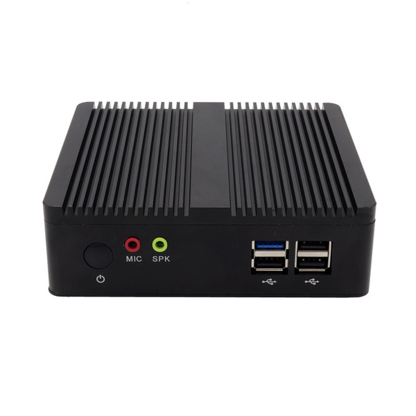 EGLOBAL New lauched linux pc fanless pc J1900 with 2 lan ports low cost mini projector gaming computer run stable barebone system