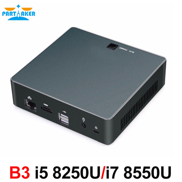 Partaker B3 DD Mini PC 8th Gen Intel Core i7 8550U i5 8250U Quad Core HDMI Type-c