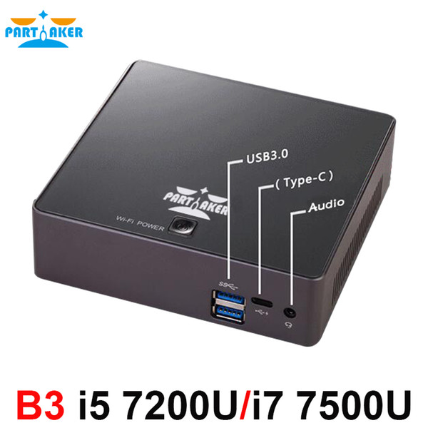 Partaker B3 7th Gen Kaby Lake Win10 Mini PC 4K HTPC MINI PC Nuc HD Graphics 620 With Intel Core Intel Core i5 7200U i7 7500U