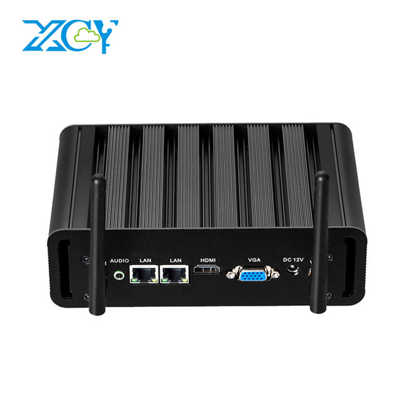 XCY Fanless Mini PC Windows 10 Intel Core i7 5500U i5 5200U i3 5005U Dual Ethernet Ports Dual COM Serial Ports HDMI VGA WiFi