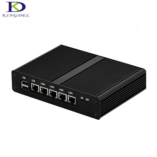 Newest Fanless HTPC Nettop Intel J1900 Quad Core micro PC desktop computer 4*LAN Mini PC 8G RAM 256G SSD Nuc