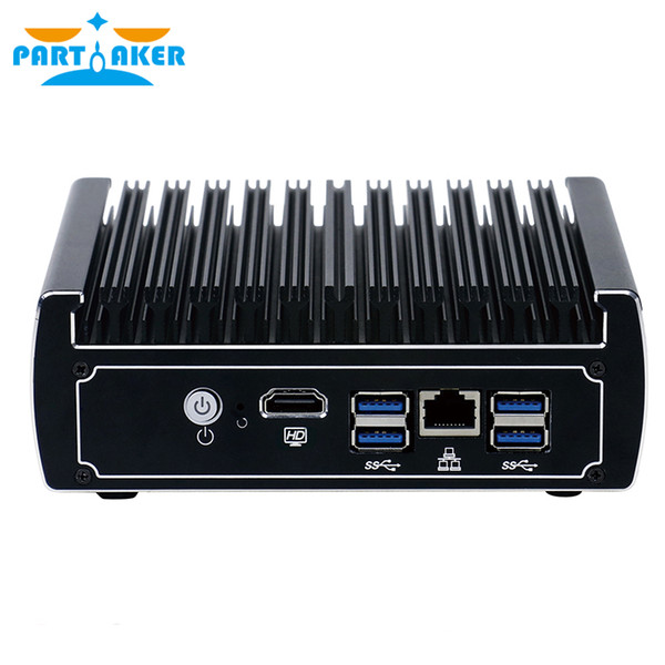 Fanless hardware firewall Partaker I7 pfsense mini pc Kaby Lake celeron 3865U with 6*RJ45 1000M LAN 4 USB 3.0