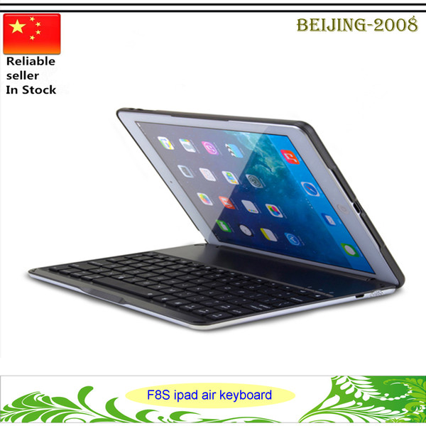 F8S Colorful Backlighting bluetooth keyboard cover For ipad air case Aluminium alloy teclado para Smart Cover for ipad air with Stand 010242