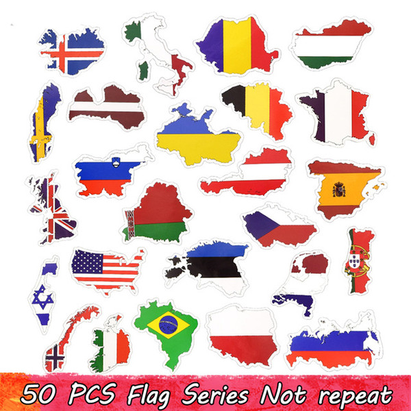 50 Countries National Flag Sticker for Football Fans Sticker Travel case Laptop Stickers