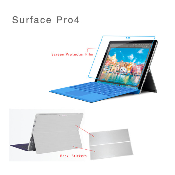 Screen Protector Film Tablet Decal Back Cover Film For Surface Pro 4 Wrap Protect Skin Sticker For Surface Pro 4 Carbon Fiber Silver