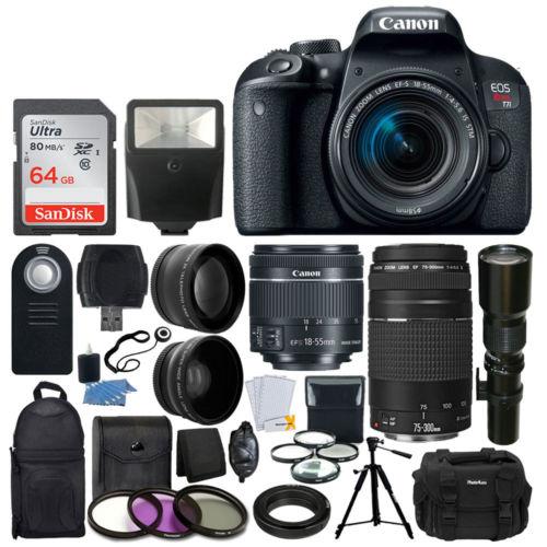 Free Shipping Canon EOS Rebel T6 DSLR Camera with 18-55mm IS II Lens Bundle + Canon EF 75-300mm f/4-5.6 Wholesale