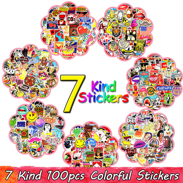 100 PCS Graffiti Sticker Rock Retro Funny Stickers Gift for Kids Laptop Guitar Luggage Skateboard Stickers