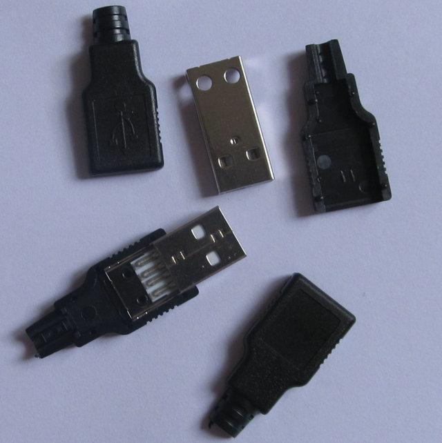 USB 2.0 A Plug Male Socket standard Connector 4 Pin With Plastic Shell